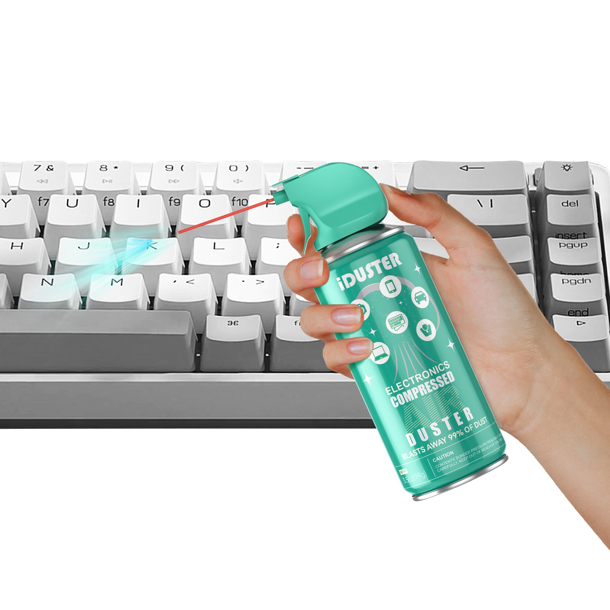 Iduster Disposable Compressed Air Can   3.5Oz Computer Keyboard Cleaner, 1 Count